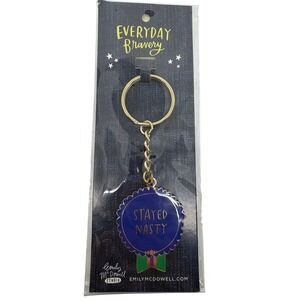 Emily McDowell Stayed‎ Nasty Keychain Everyday Bravery Award Ribbon BFF Gift Her